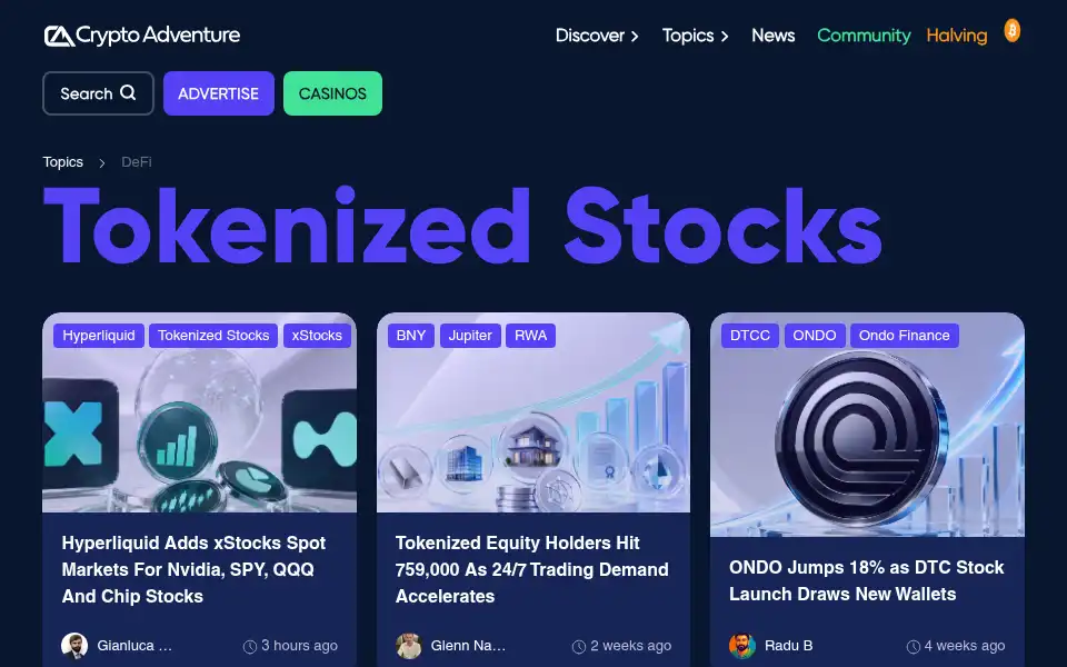 Screenshot of cryptoadventure.org