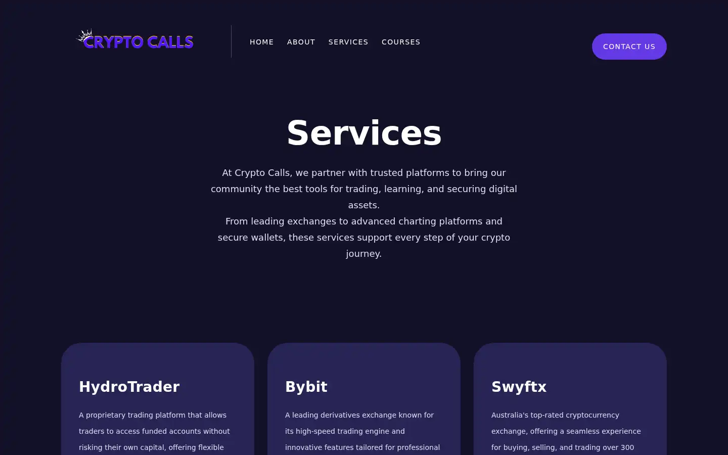 Screenshot of cryptocalls.info