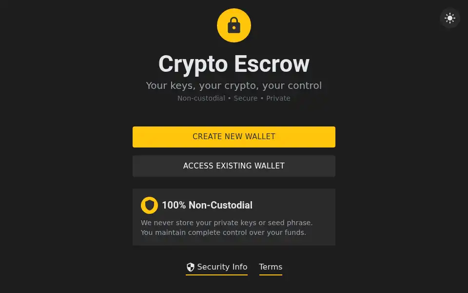 Screenshot of cryptoescrow.cc