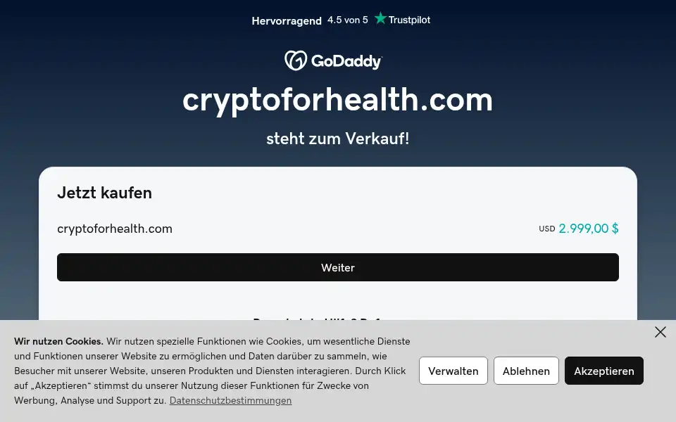Screenshot of cryptoforhealth.com