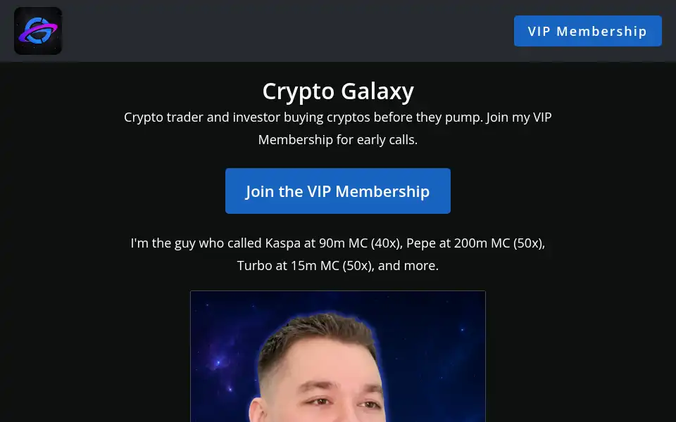 Screenshot of cryptogalaxy.com