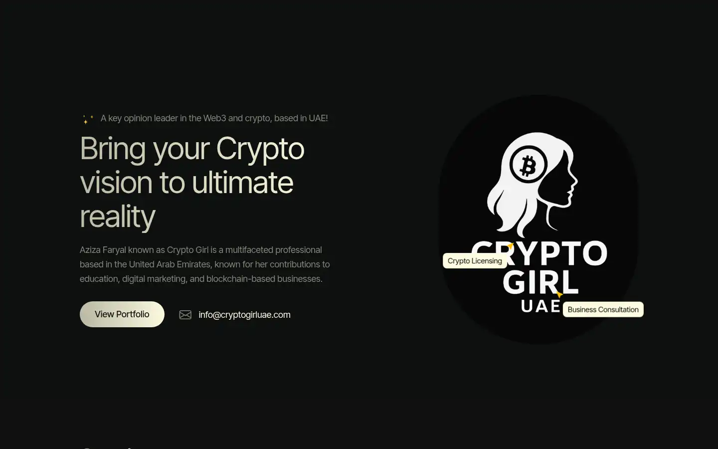 Screenshot of cryptogirluae.com