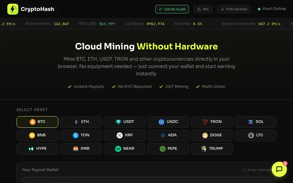 Screenshot of cryptohash.app