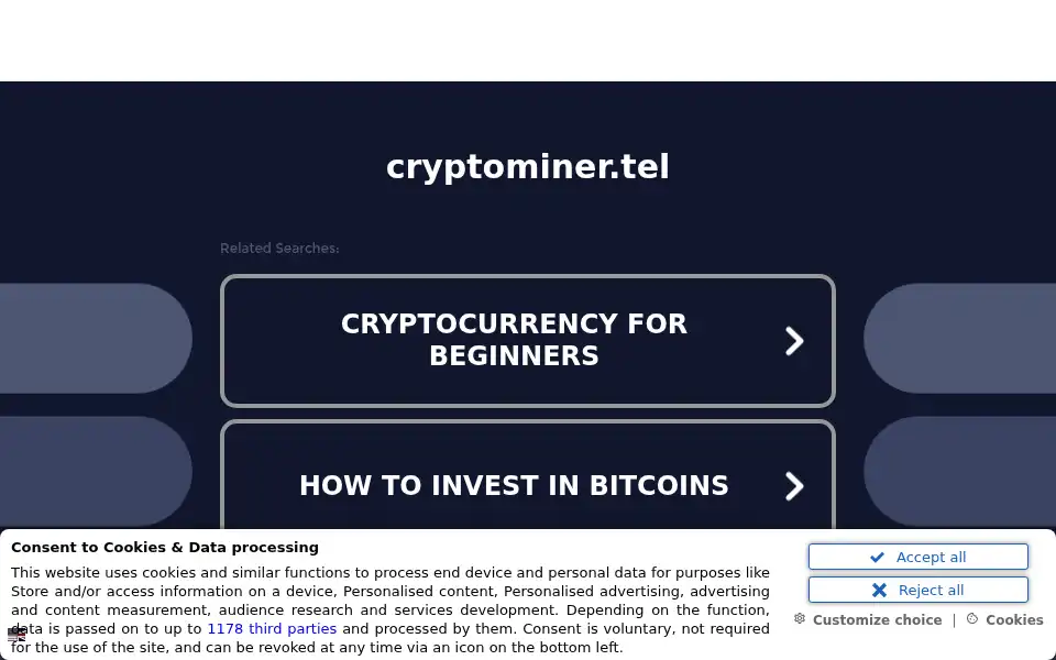 Screenshot of cryptominer.tel