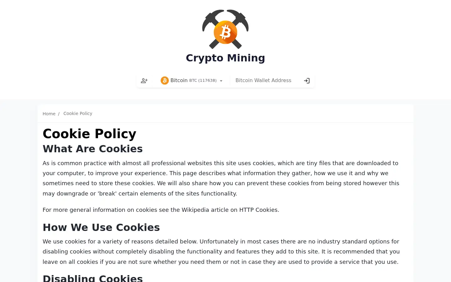 Screenshot of cryptomining.mobi