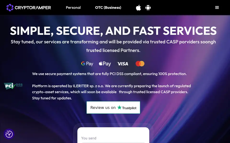 Screenshot of cryptoramper.io