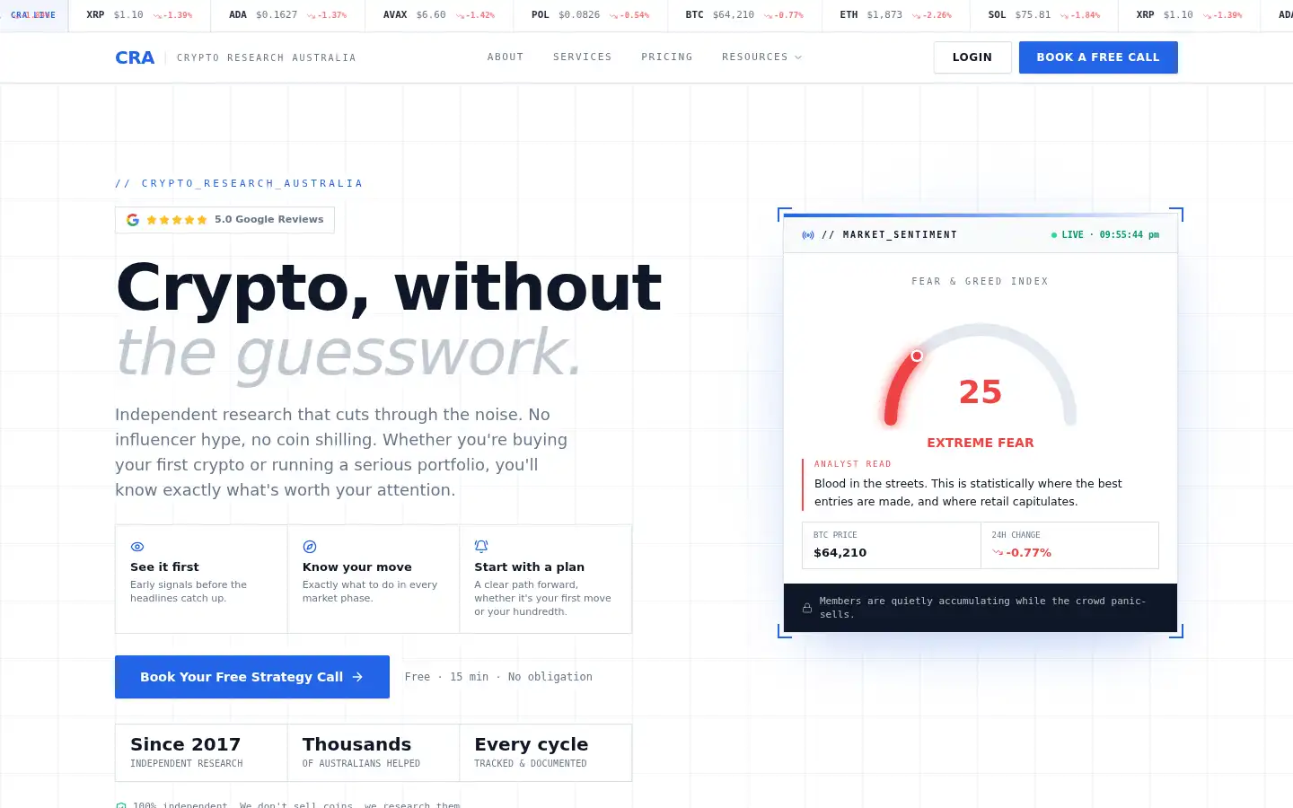 Screenshot of cryptoresearch.com.au