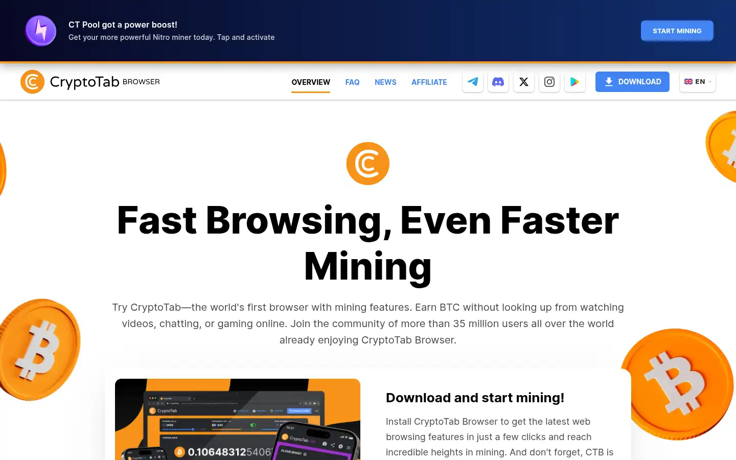Screenshot of cryptotab.net