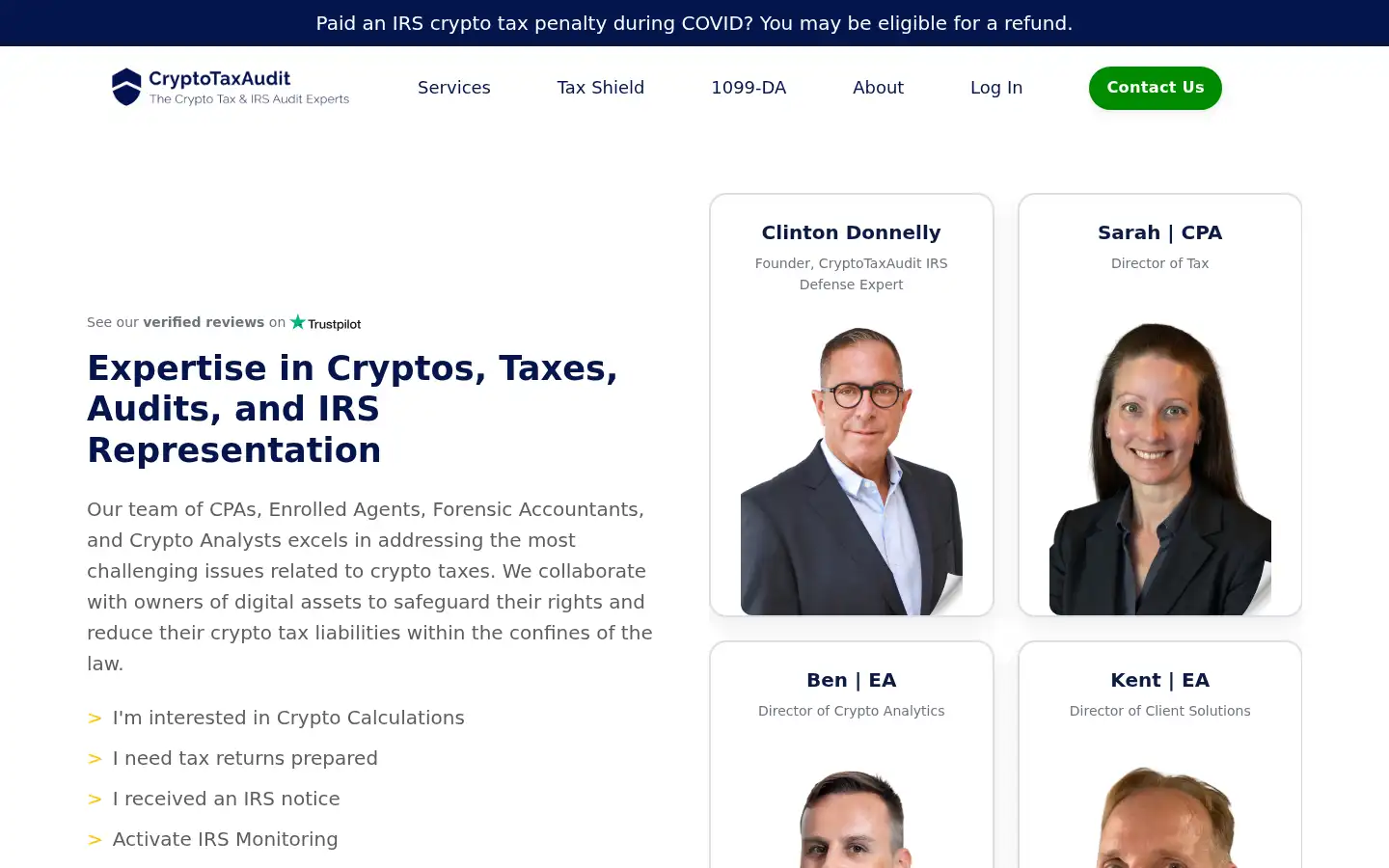 Screenshot of cryptotaxaudit.com