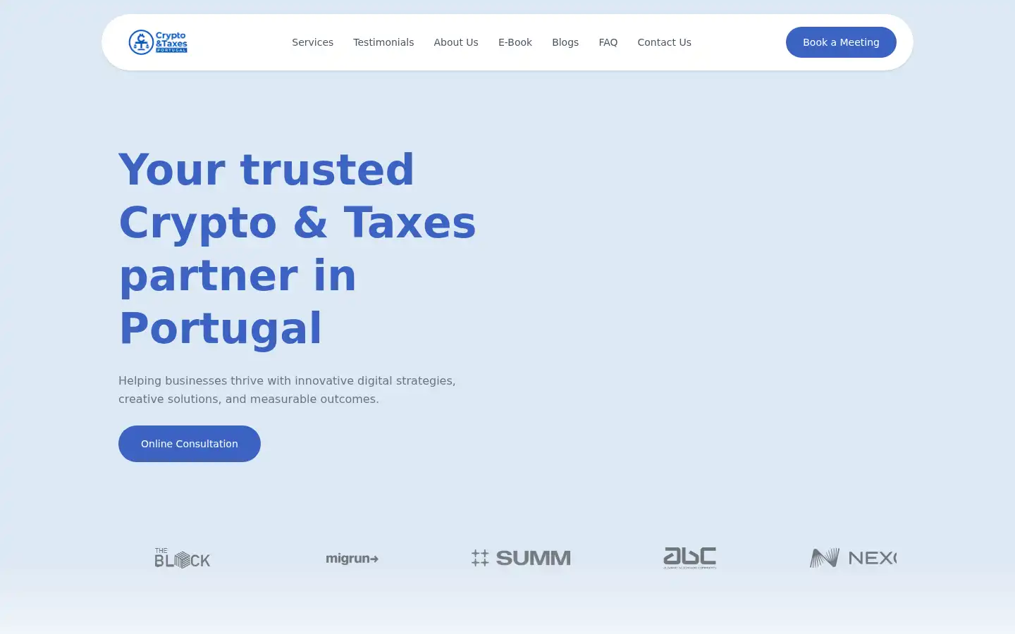Screenshot of cryptotaxesportugal.com