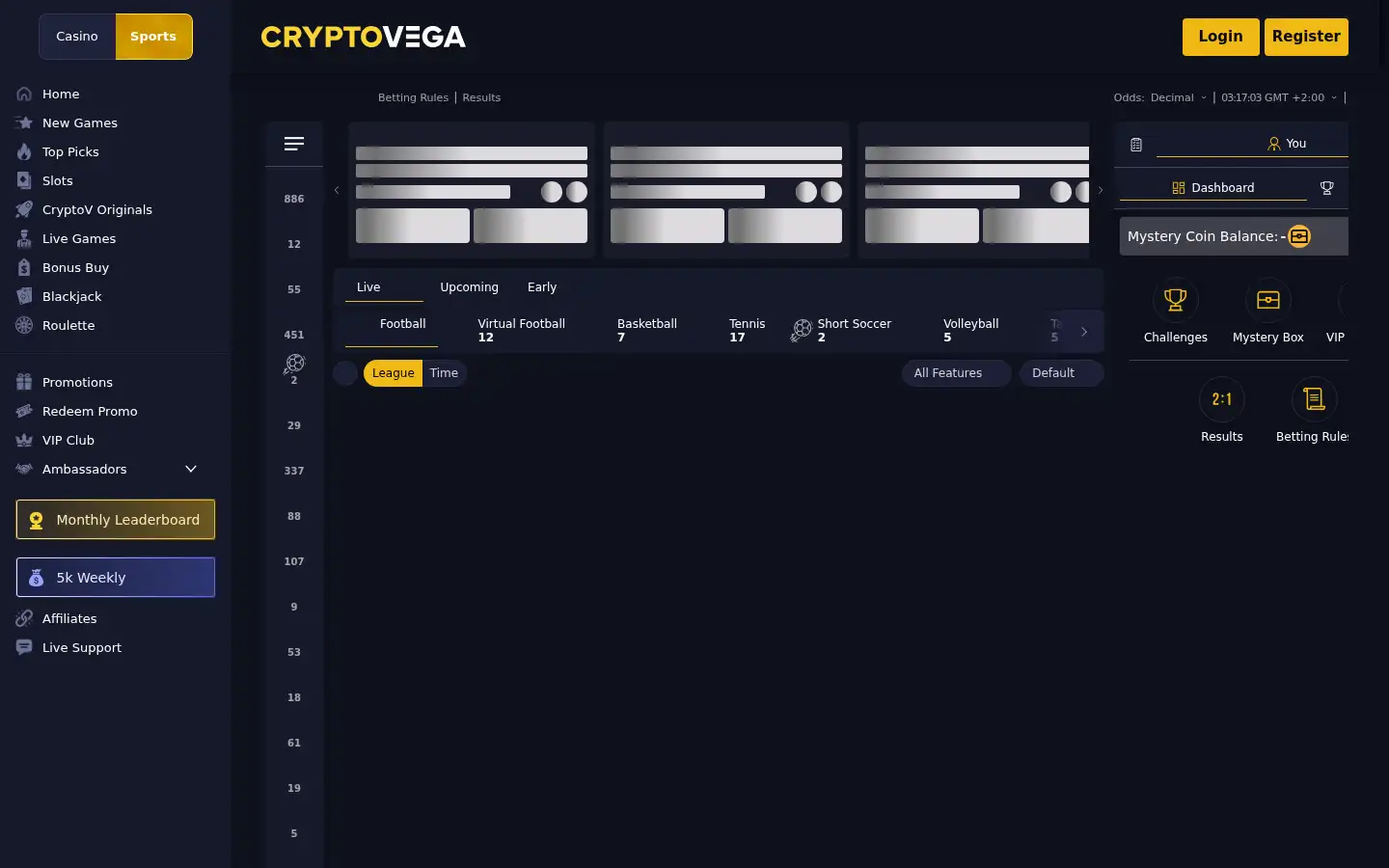 Screenshot of cryptovega.com