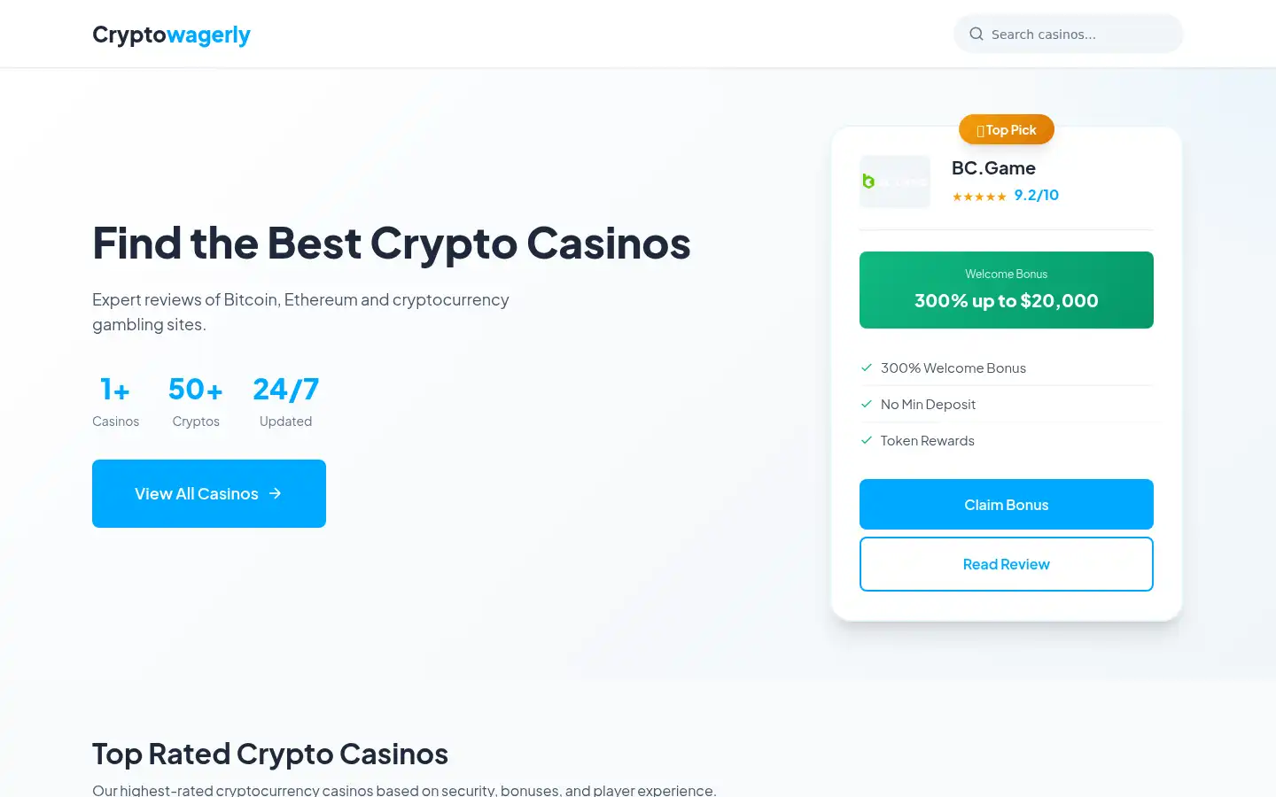Screenshot of cryptowagerly.com