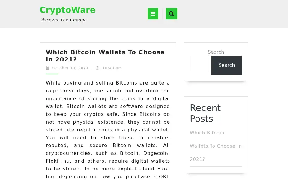 Screenshot of cryptoware.biz