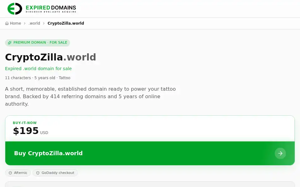 Screenshot of cryptozilla.world