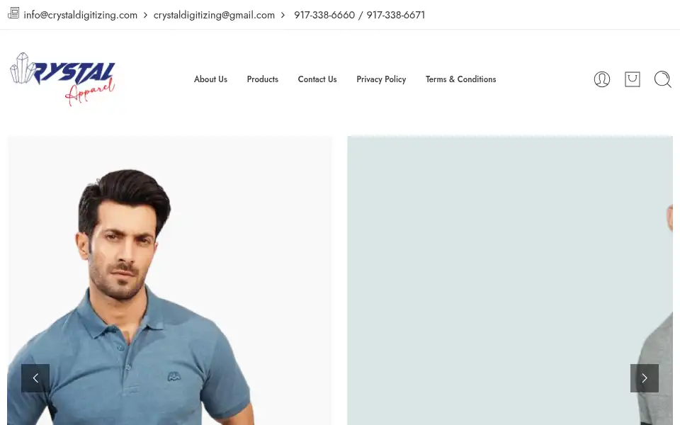 Screenshot of crystal-apparel.com