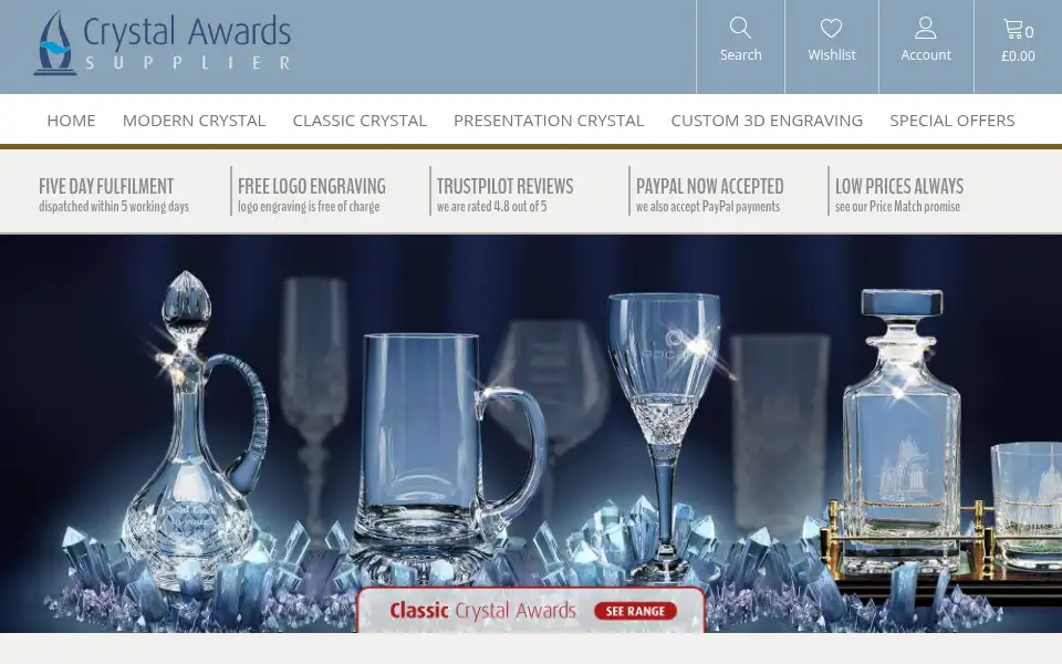 Screenshot of crystal-awards-supplier.co.uk