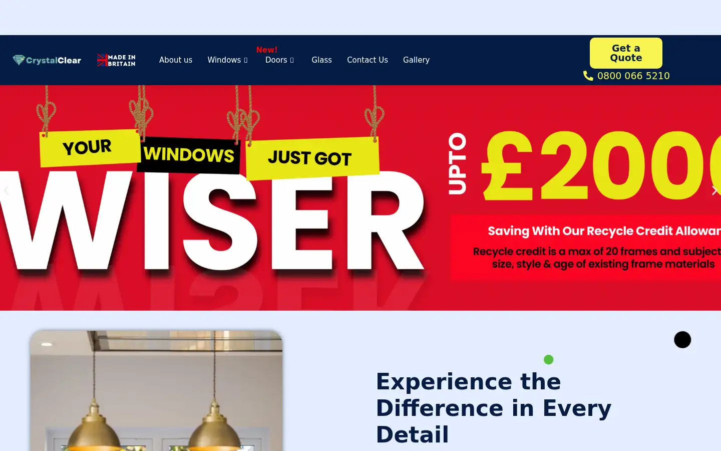 Screenshot of crystalclearglass.co.uk
