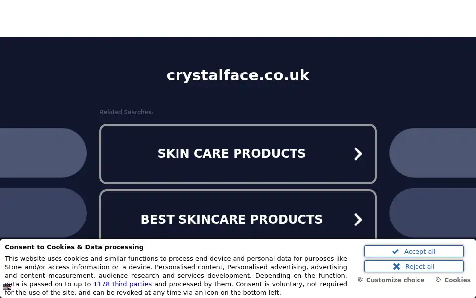 Screenshot of crystalface.co.uk