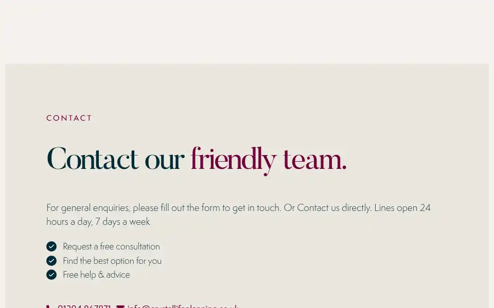 Screenshot of crystallifeplanning.co.uk