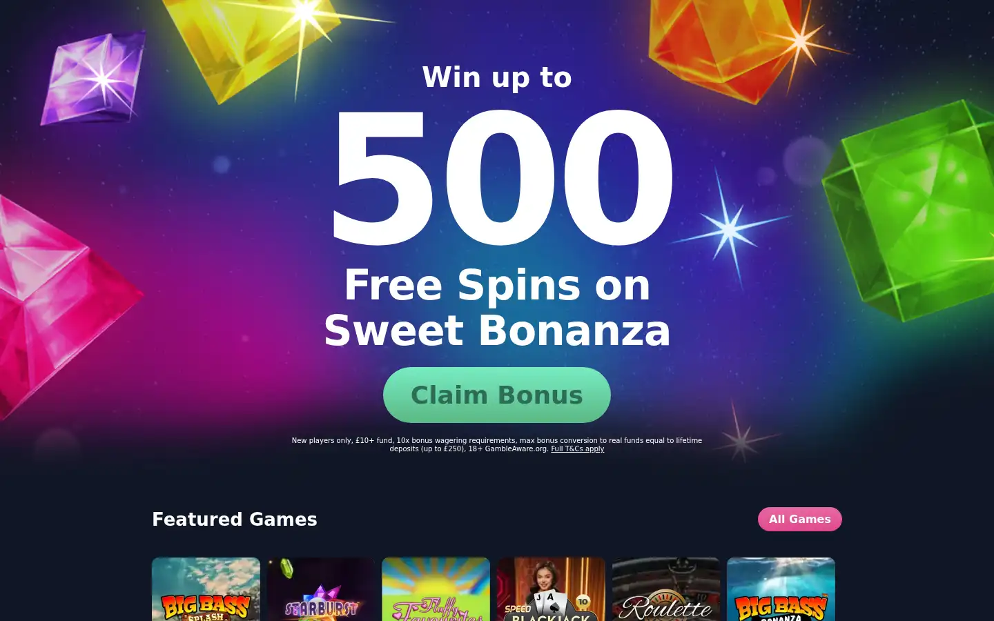 Screenshot of crystalslots.com