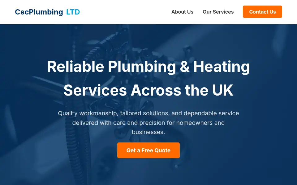 Screenshot of csc-plumbing.co.uk