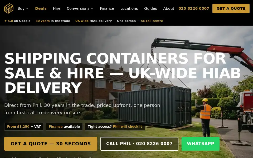 Screenshot of cscontainersglobal.co.uk