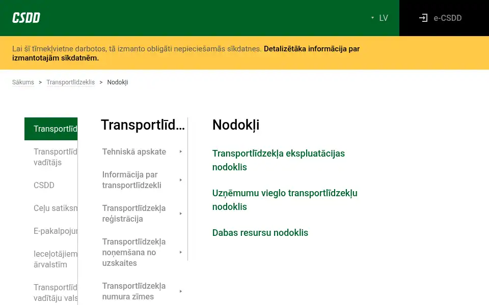 Screenshot of csdd.lv