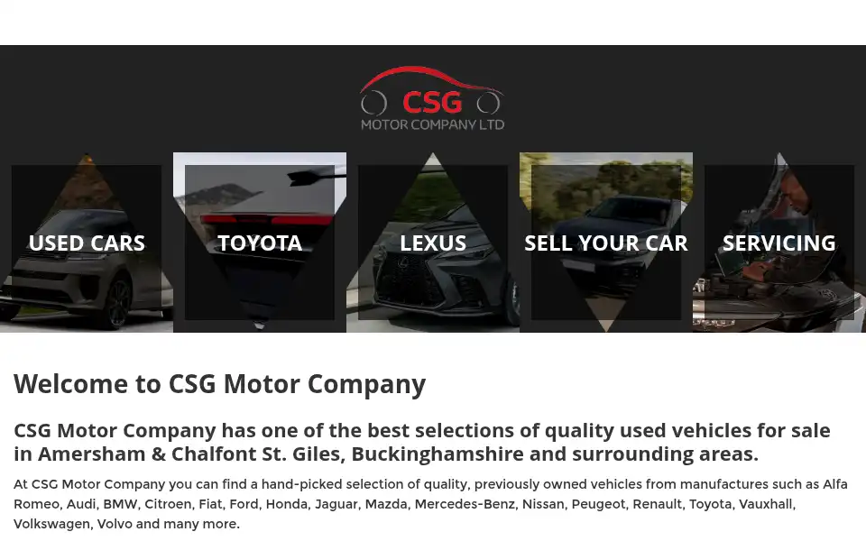 Screenshot of csgmotorcompany.com