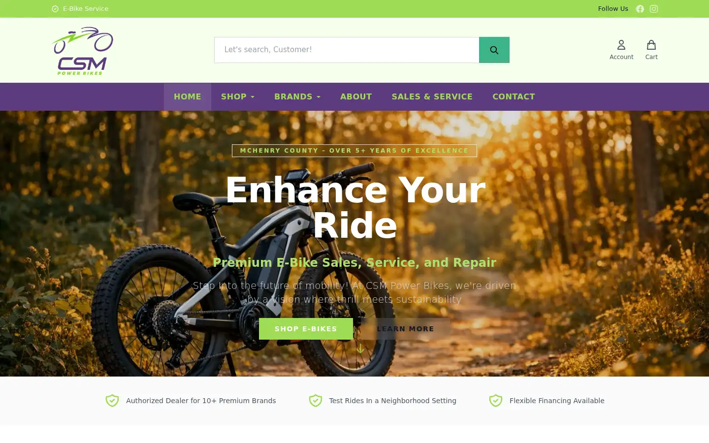 Screenshot of csmpowerbikes.com