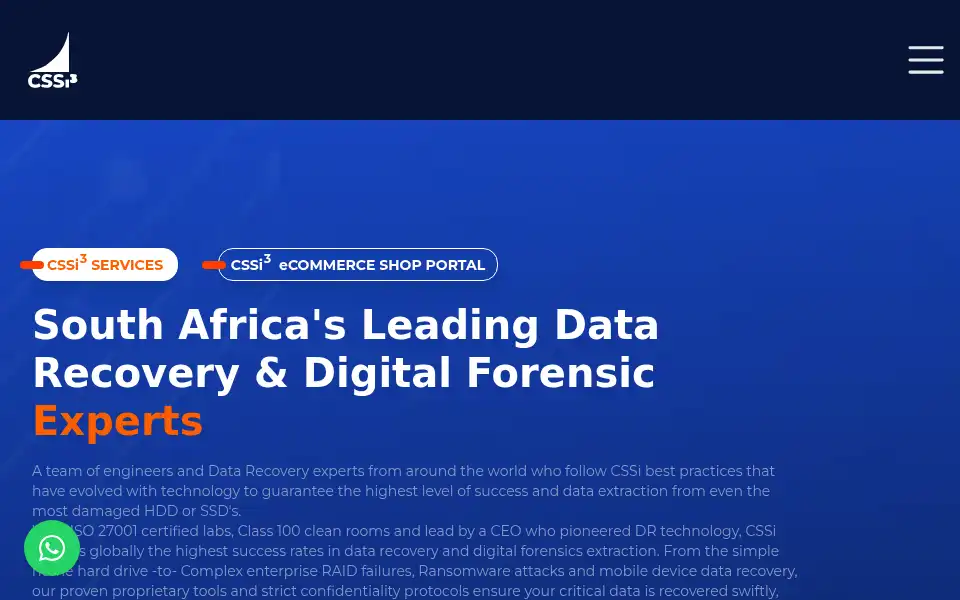 Screenshot of cssi.co.za