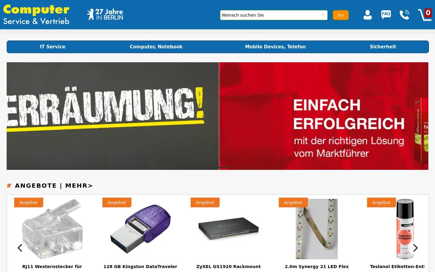 Screenshot of csv.de