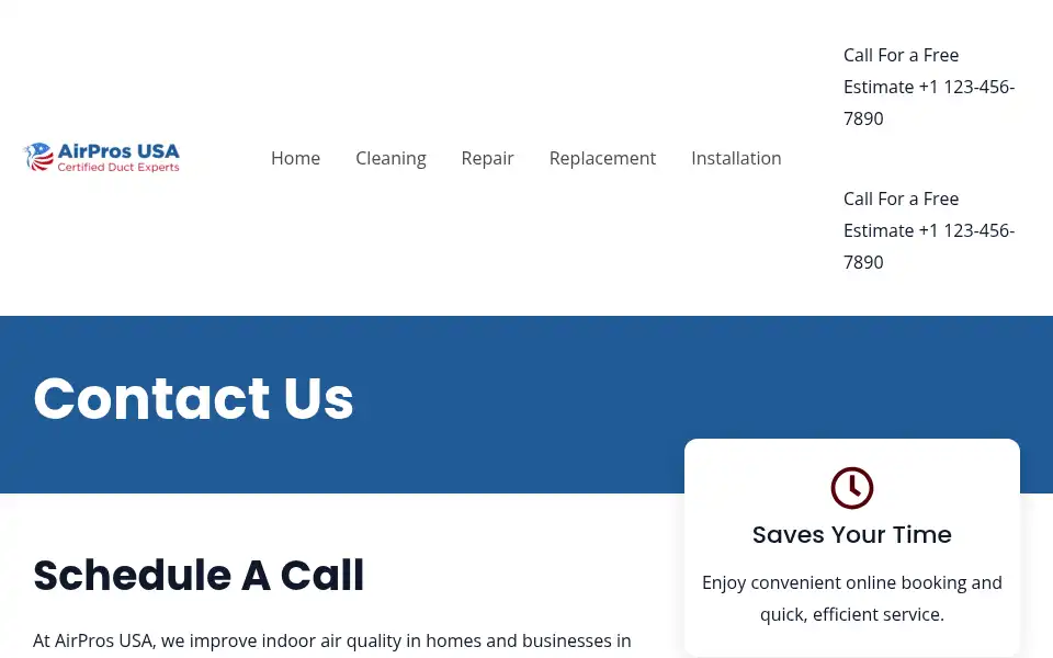 Screenshot of ctairductcleaning.com