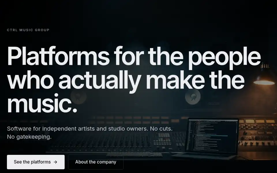Screenshot of ctrlmusicgroup.com