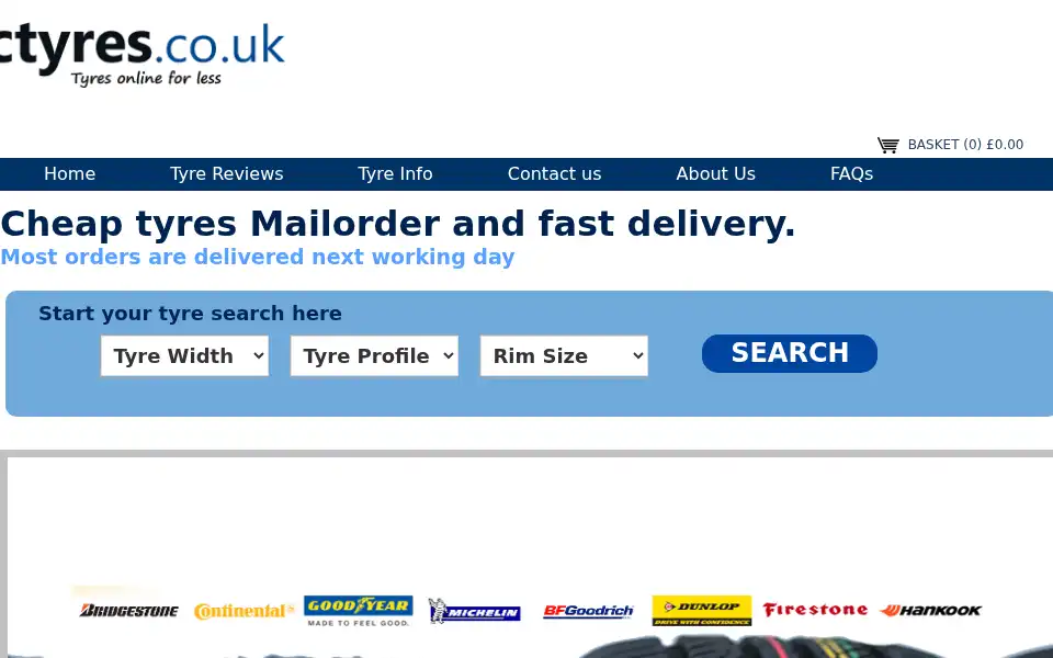 Screenshot of ctyres.co.uk
