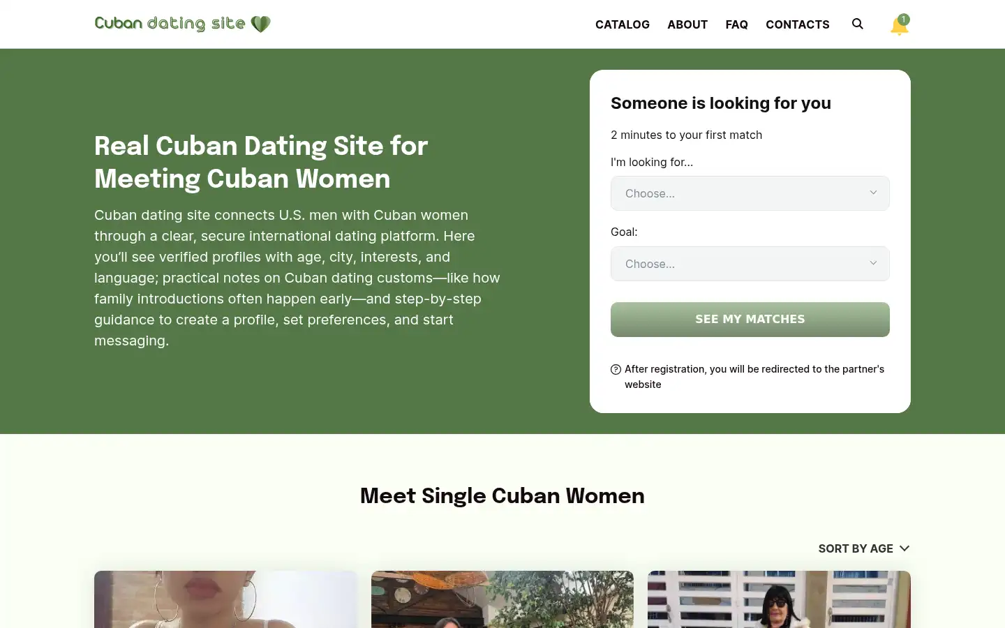Screenshot of cuban-dating-site.com