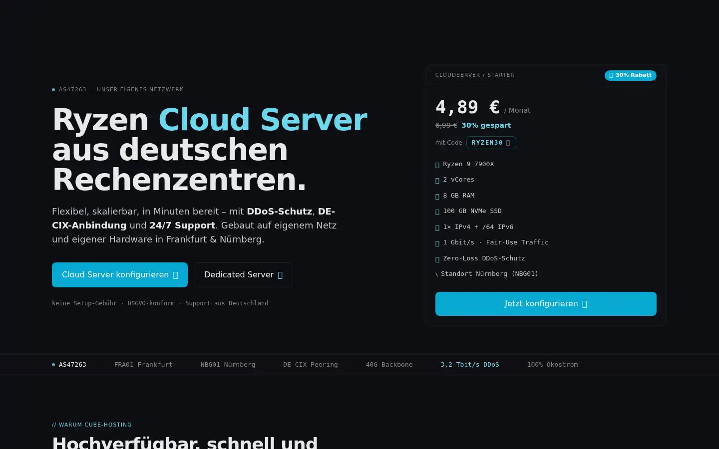 Screenshot of cube-hosting.net