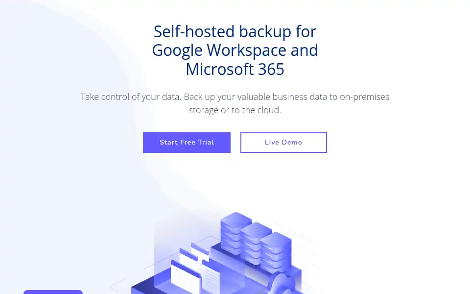 Screenshot of cubebackup.com