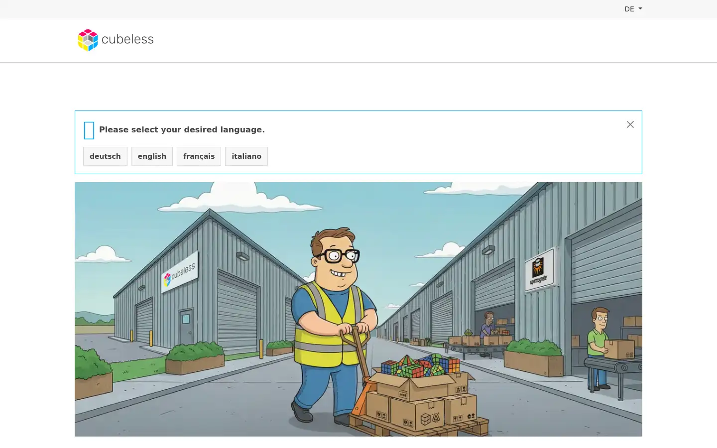 Screenshot of cubeless.ch