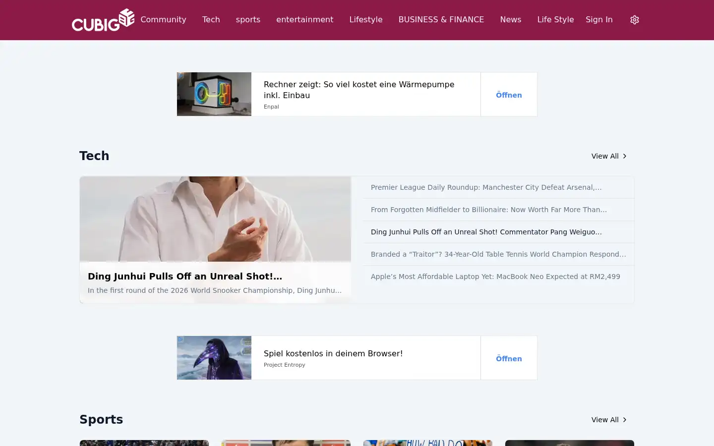 Screenshot of cubigclub.com