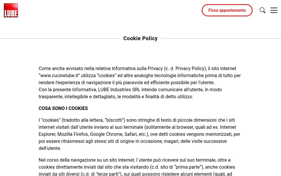 Screenshot of cucinelube.it