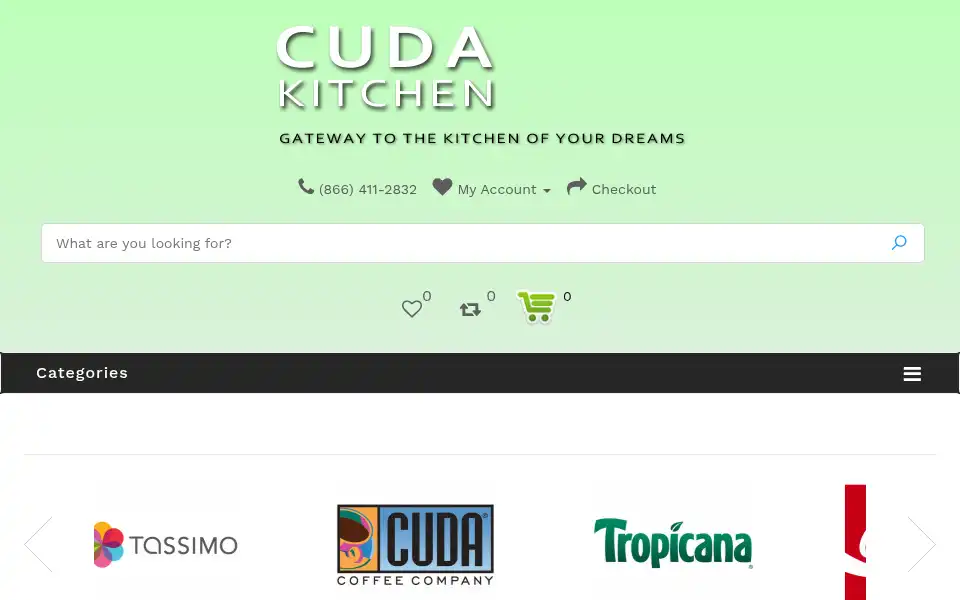 Screenshot of cudakitchen.com