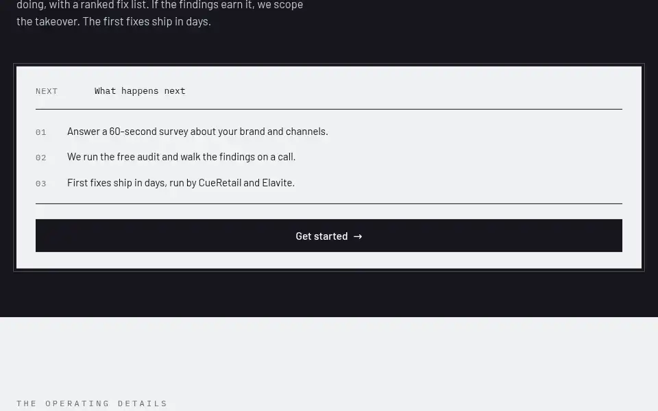 Screenshot of cueretail.com