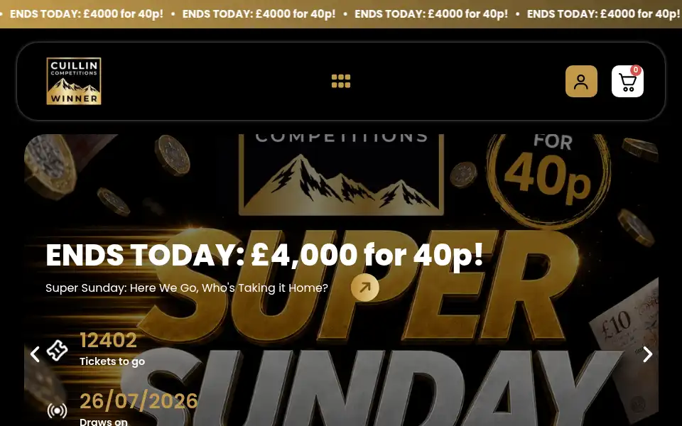 Screenshot of cuillincompetitions.com