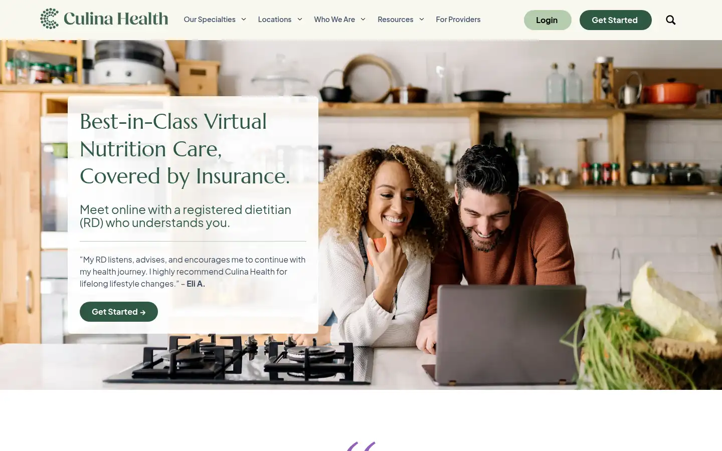 Screenshot of culinahealth.com