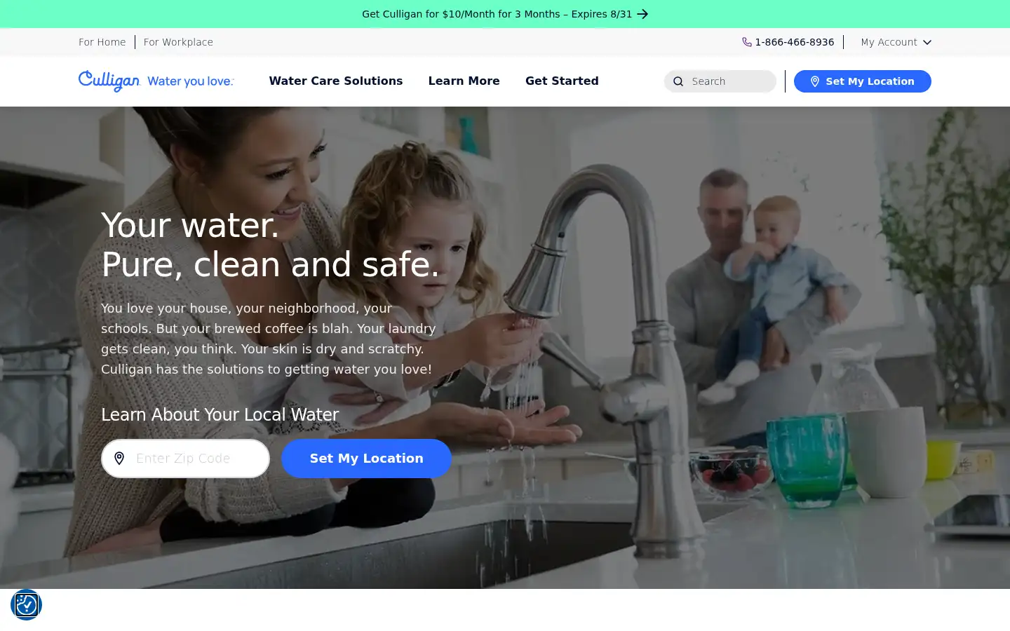 Screenshot of culliganwater.com