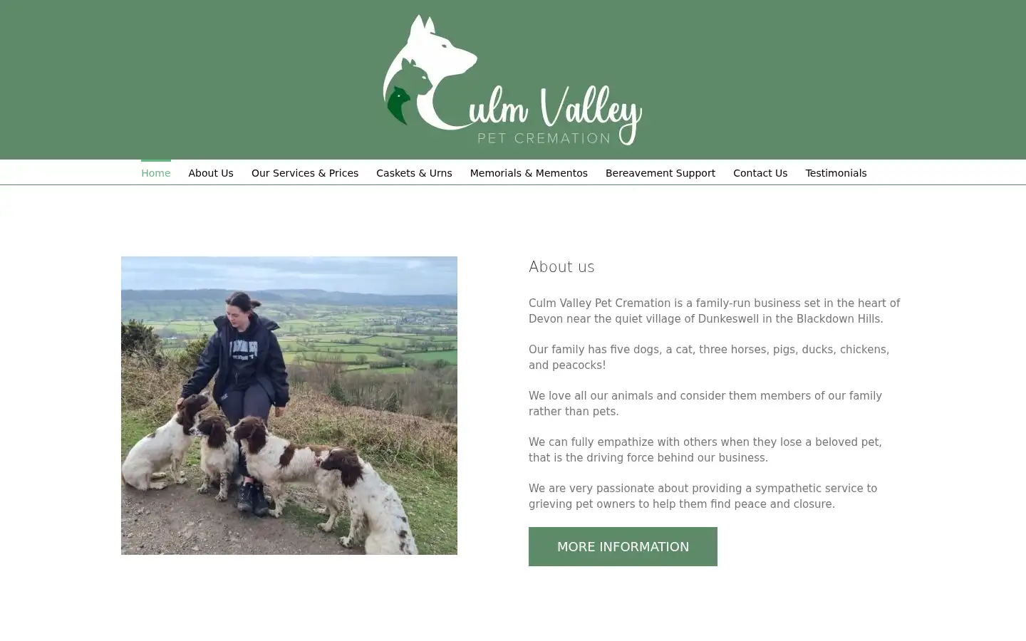 Screenshot of culmvalleypetcrem.co.uk