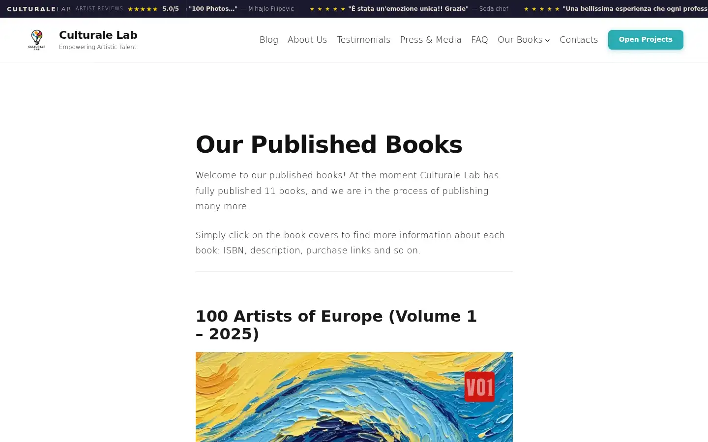Screenshot of culturalelab.com