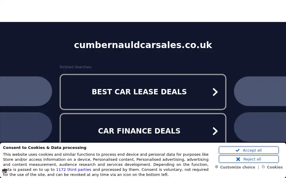 Screenshot of cumbernauldcarsales.co.uk
