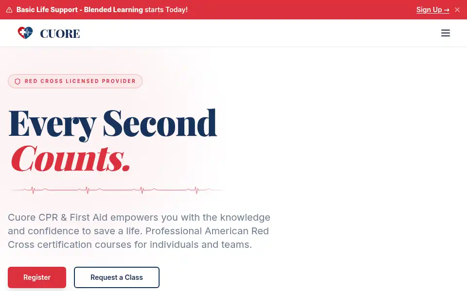 Screenshot of cuorecpr.com