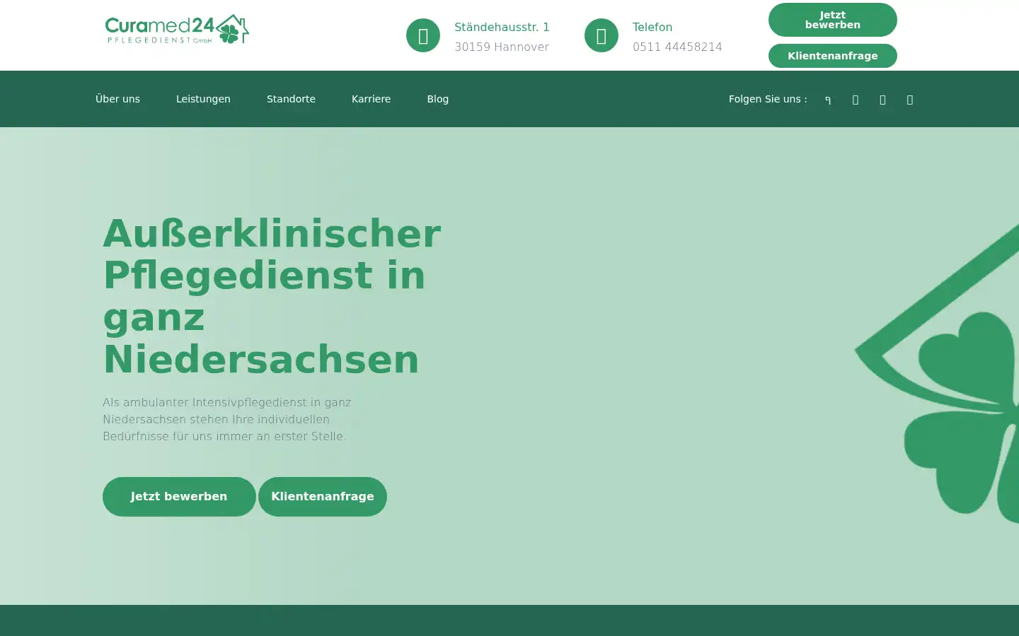 Screenshot of curamed24.de